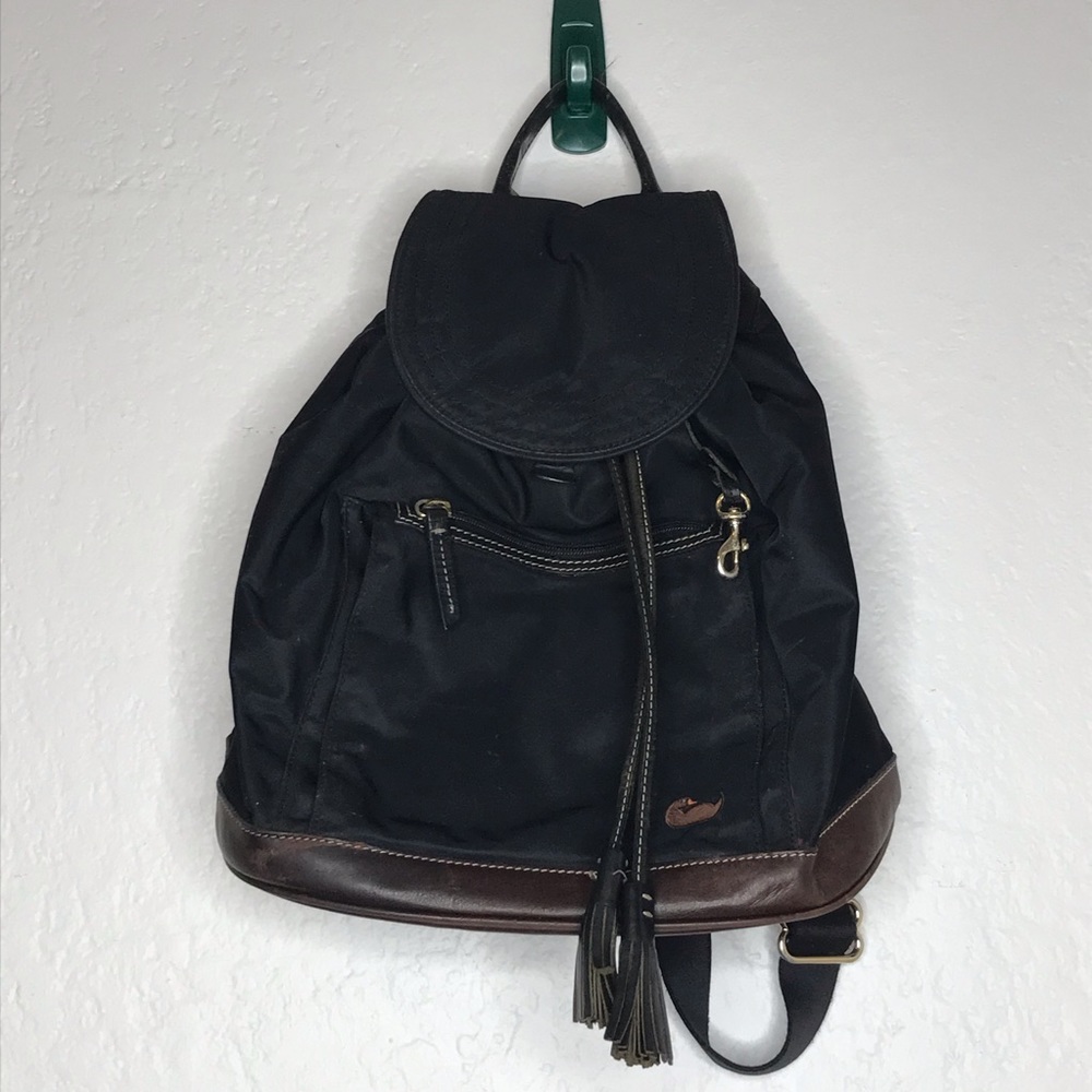 Dooney & Bourke Black and Brown Nylon Backpack